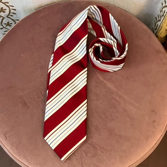Donald Trump Signature Collection Men's Silk Tie Red & White Striped Stripe - Picture 8 of 8